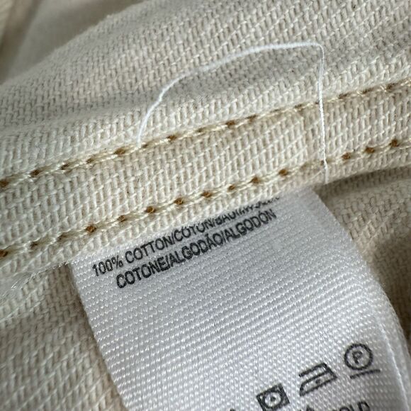 FREE PEOPLE Women Cream Denim Jean Jacket Size Small - Picture 6 of 10